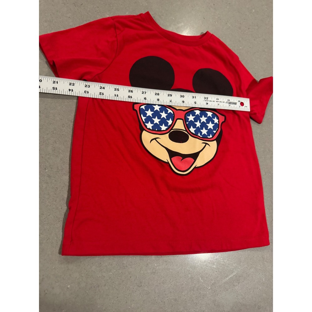 Old Navy Disney Mickey Mouse Red T Shirt Kids Size S 6 7 Patriotic Sunglasses - Picture 5 of 5